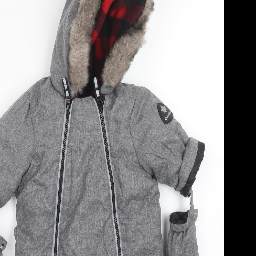 Canadiana Boys Grey   Ski Jacket Snowsuit Size 0-3 Months