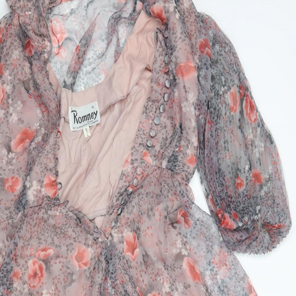 romney Womens Multicoloured Floral  A-Line  Size 18