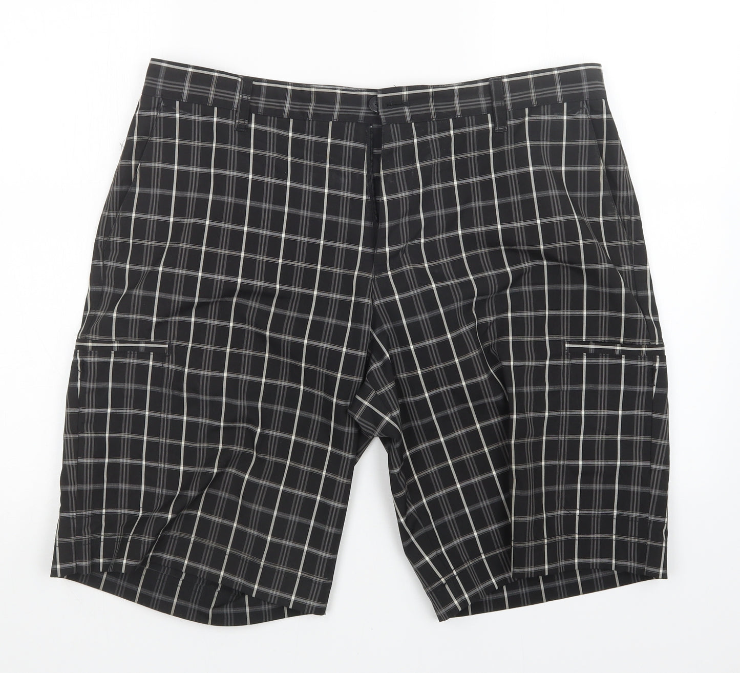 adidas Mens Black Check  Chino Shorts Size 36