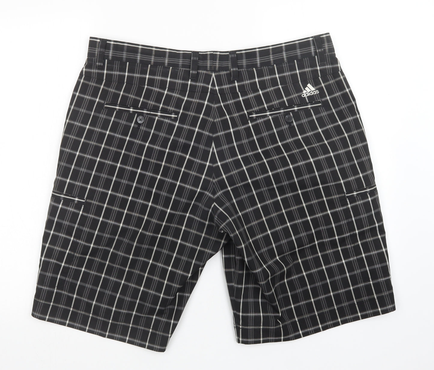 adidas Mens Black Check  Chino Shorts Size 36