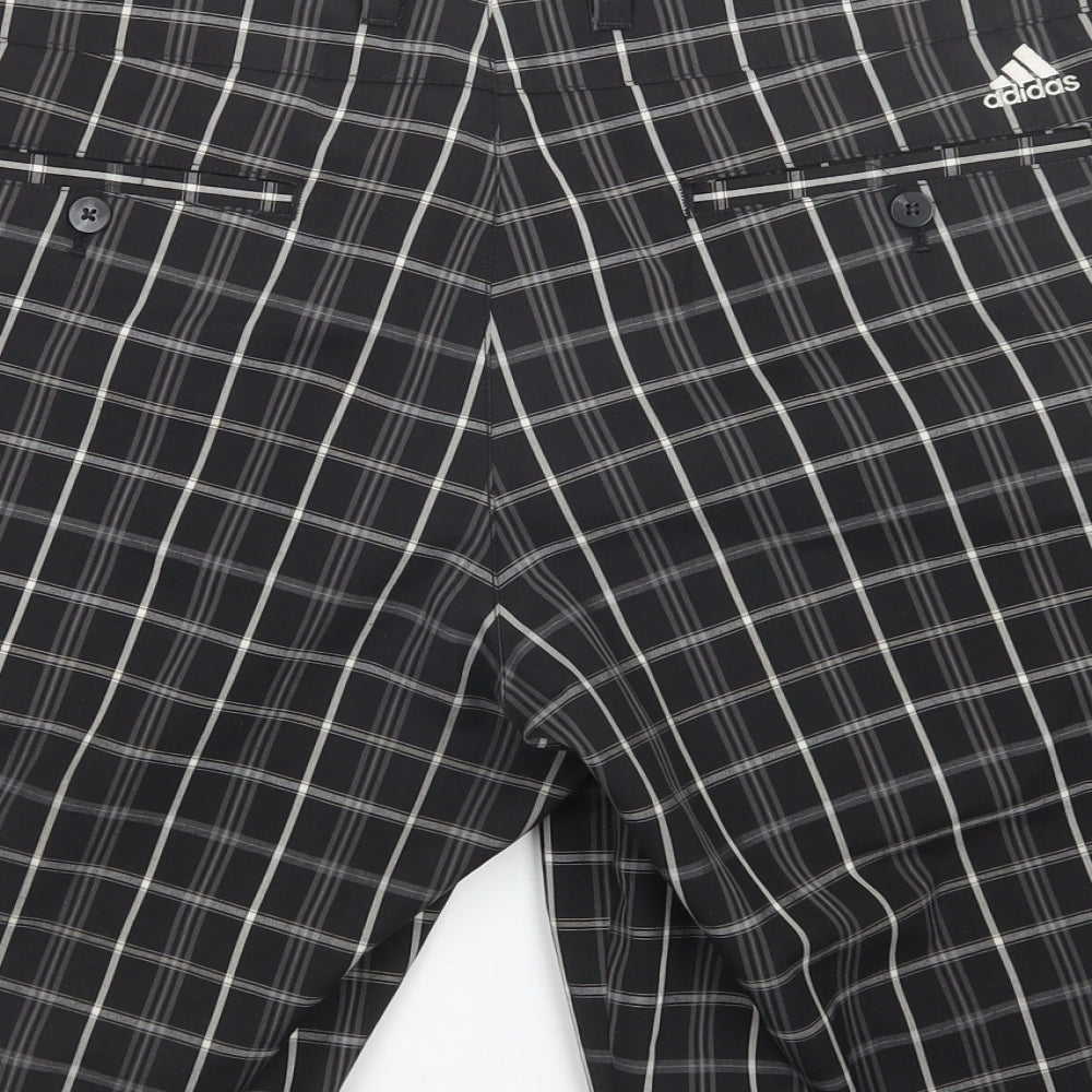 adidas Mens Black Check  Chino Shorts Size 36
