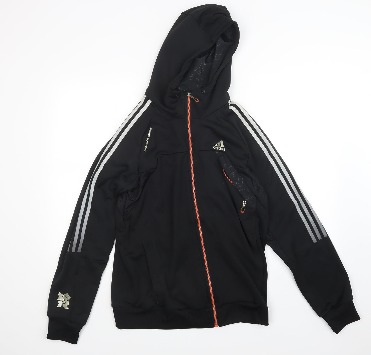 adidas Mens Black   Full Zip Hoodie Size M
