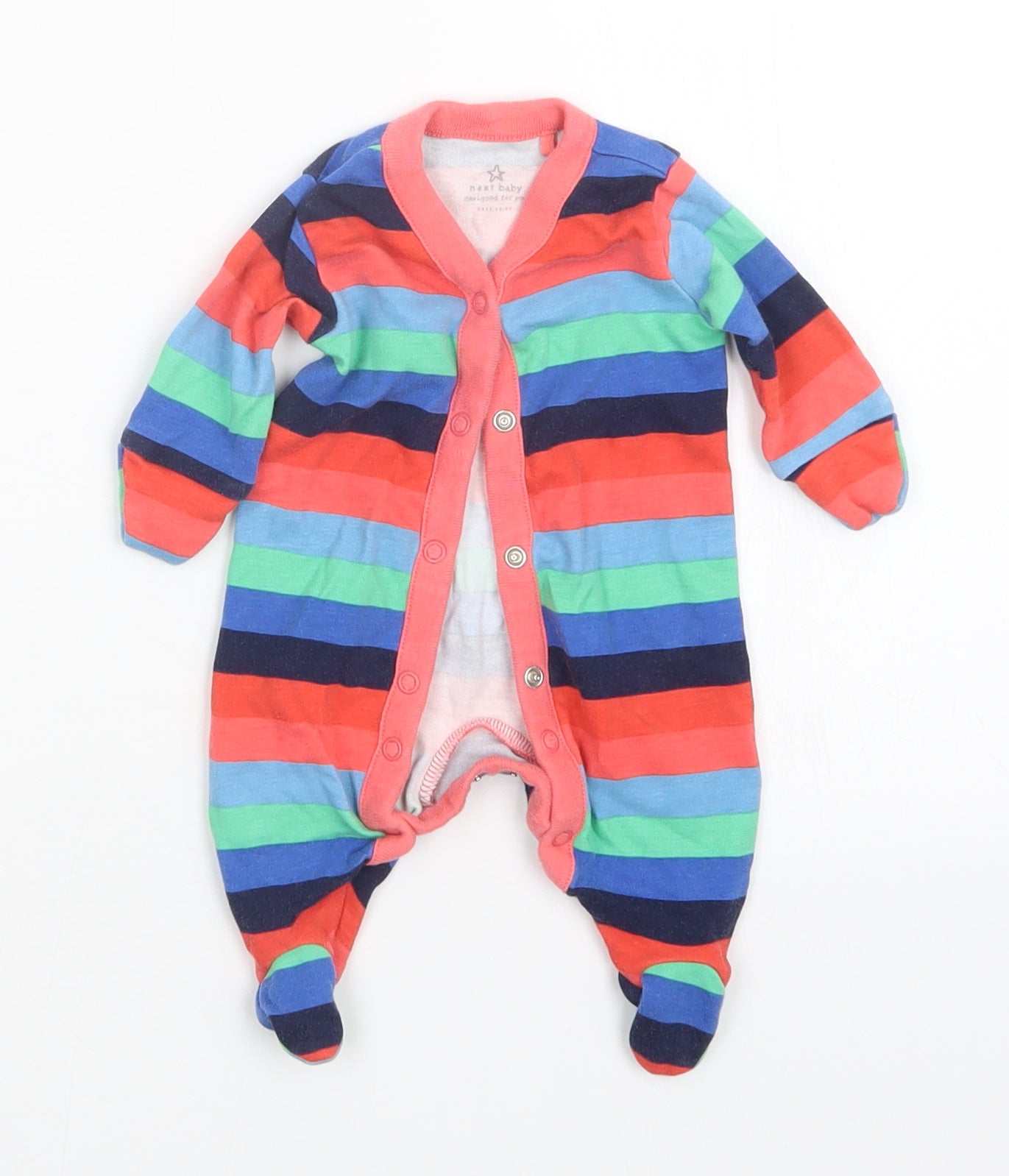 NEXT Boys Multicoloured Striped  Babygrow One-Piece Size Newborn
