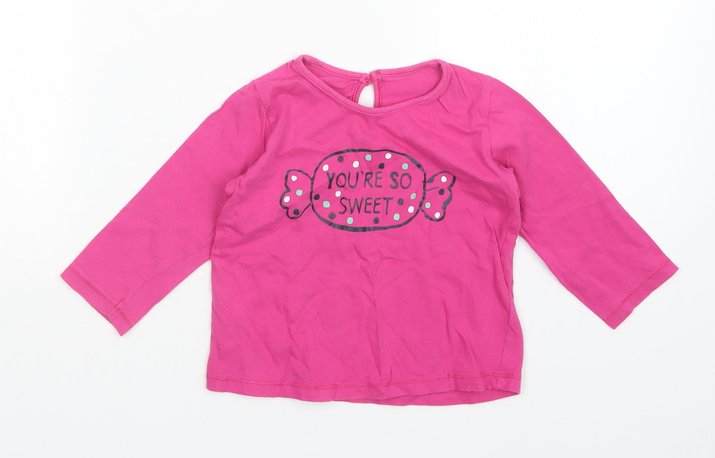 Matalan Girls Pink   Basic T-Shirt Size 12-18 Months