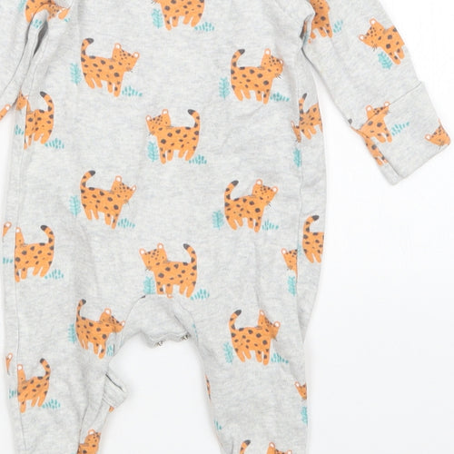 John Lewis Boys Grey Animal Print  Babygrow One-Piece Size 0-3 Months