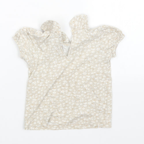 George Girls Beige Floral  T-Shirt Dress  Size 18-24 Months