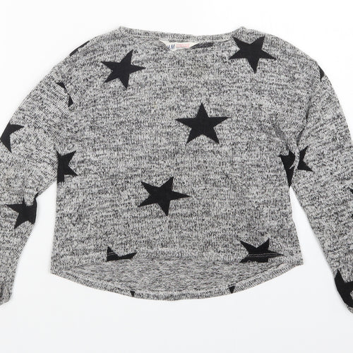 H&M Girls Grey   Pullover Jumper Size 9-10 Years