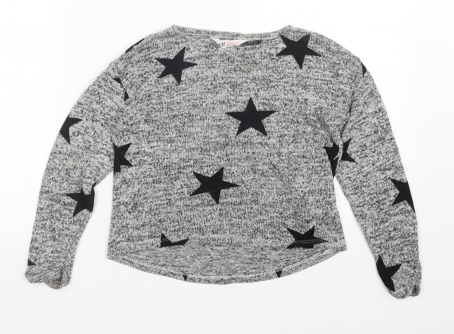 H&M Girls Grey   Pullover Jumper Size 9-10 Years