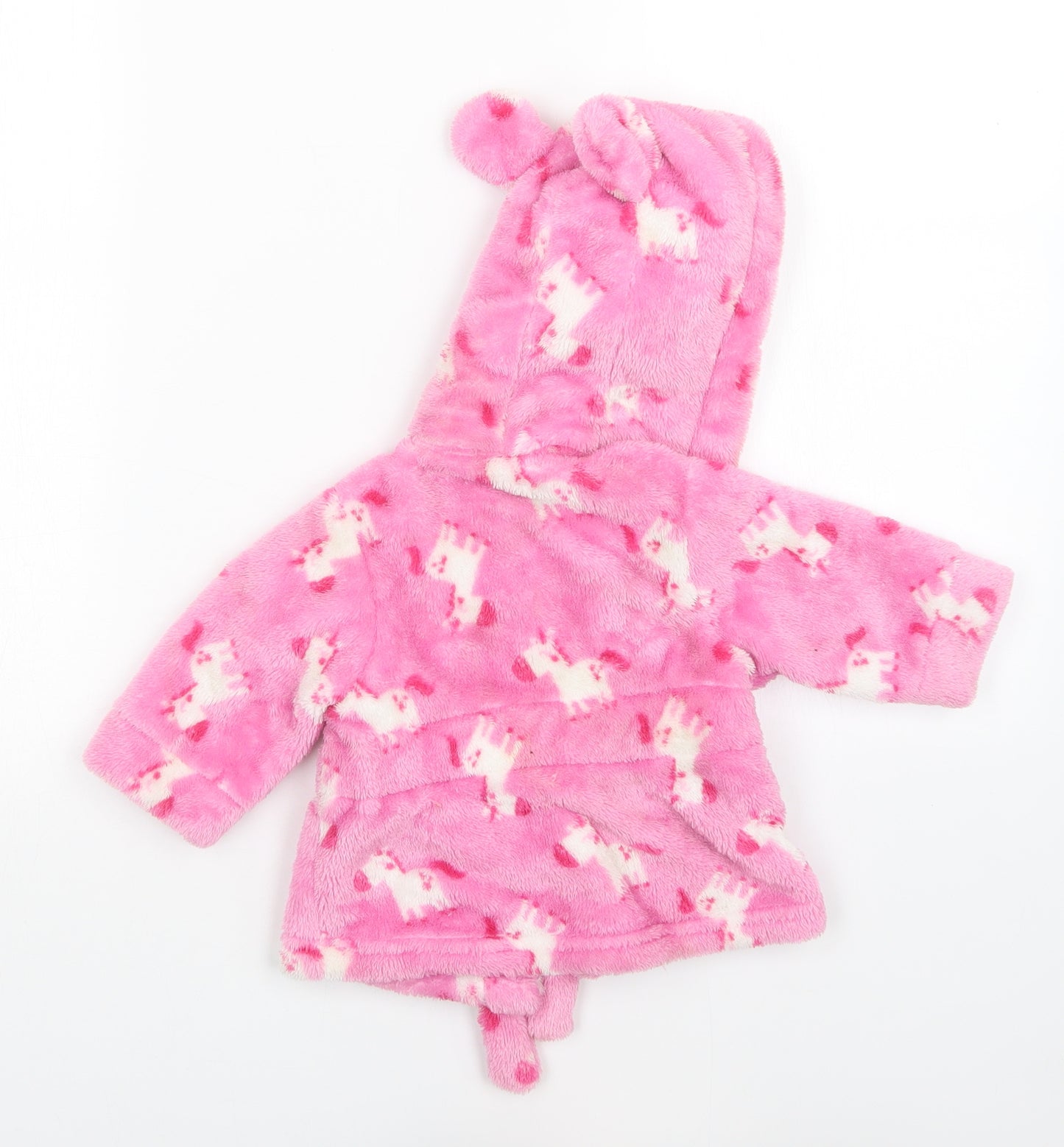 Preworn Girls Pink Animal Print   Gown Size 0-3 Months
