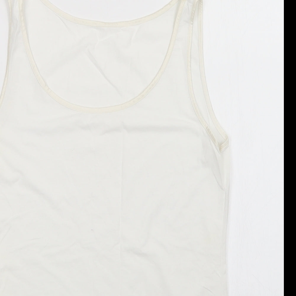 M&S Womens White   Basic Tank Size 12