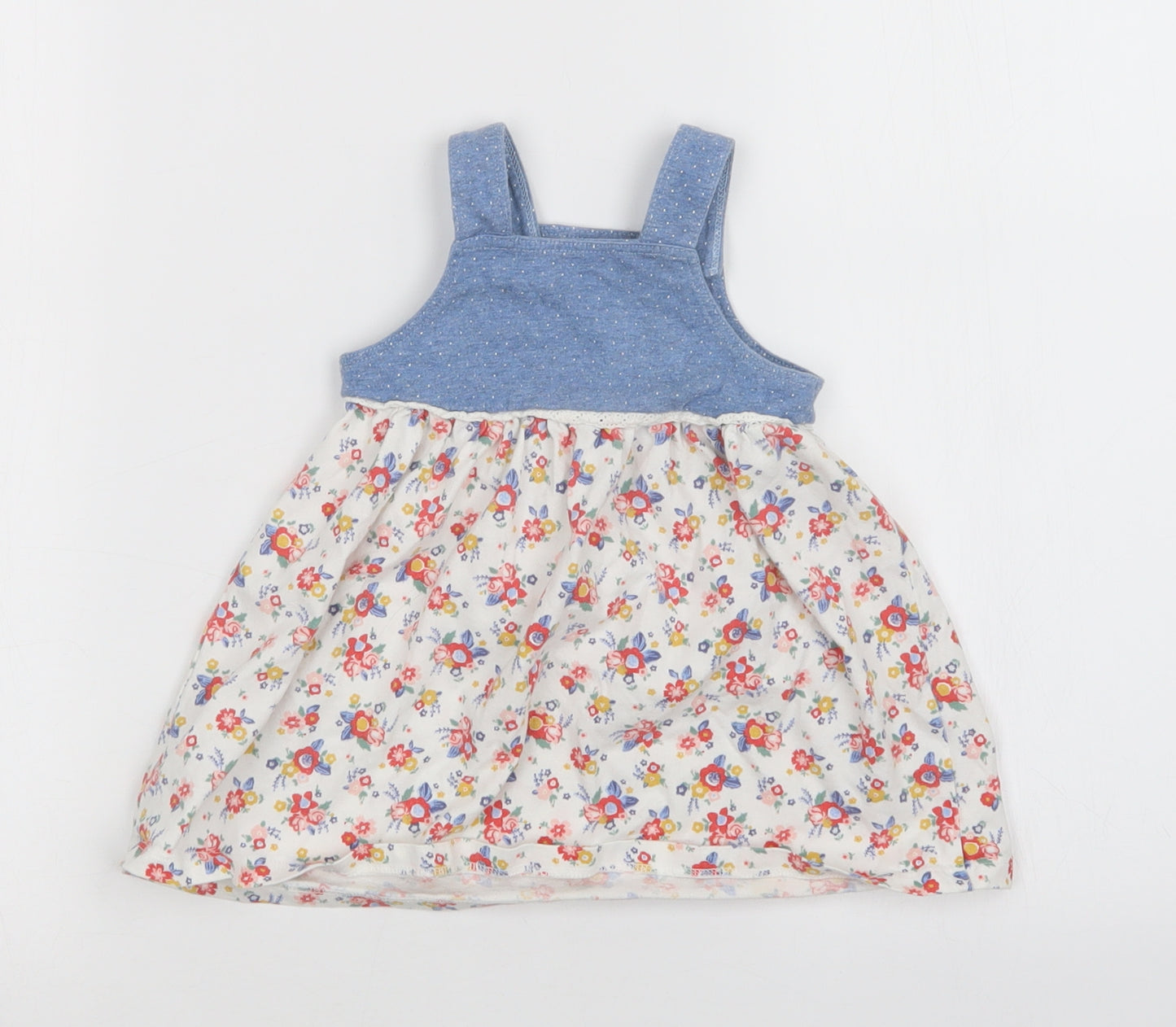 Nutmeg Girls Multicoloured Floral  Pinafore/Dungaree Dress  Size 3-6 Months