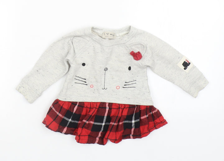 NEXT Girls Grey Pullover Jumper Size 3-6 Months