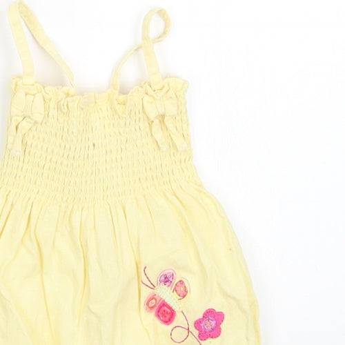mini mode  Girls Yellow Floral  Romper One-Piece Size 3-6 Months