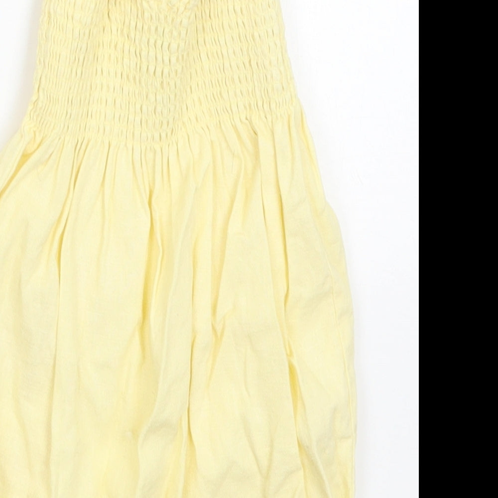 mini mode  Girls Yellow Floral  Romper One-Piece Size 3-6 Months
