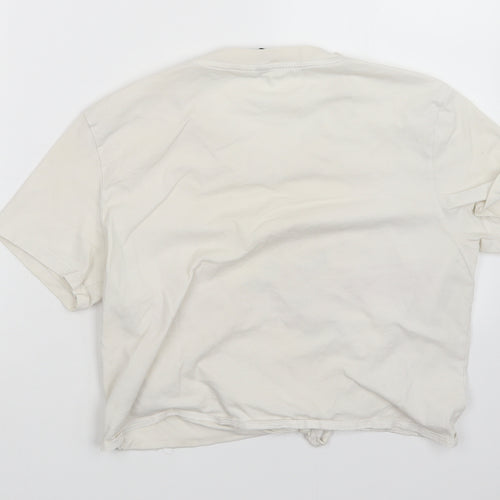 H7m Womens White   Basic T-Shirt Size L