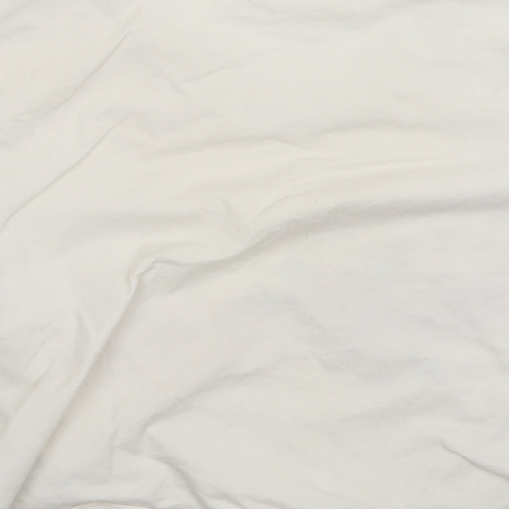 H7m Womens White   Basic T-Shirt Size L