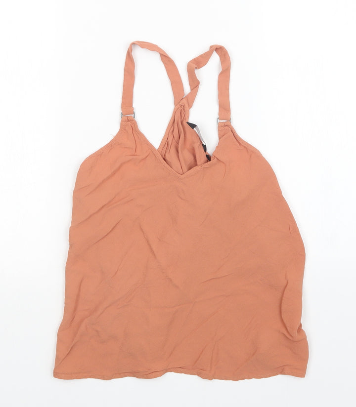 New Look Womens Orange Basic Tank Size 8