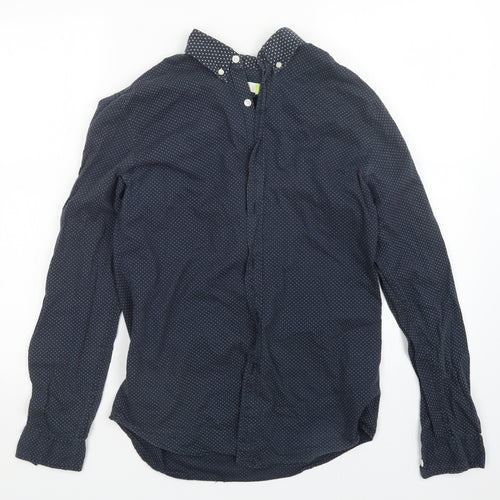 Topman Mens Blue Polka Dot   Button-Up Size S