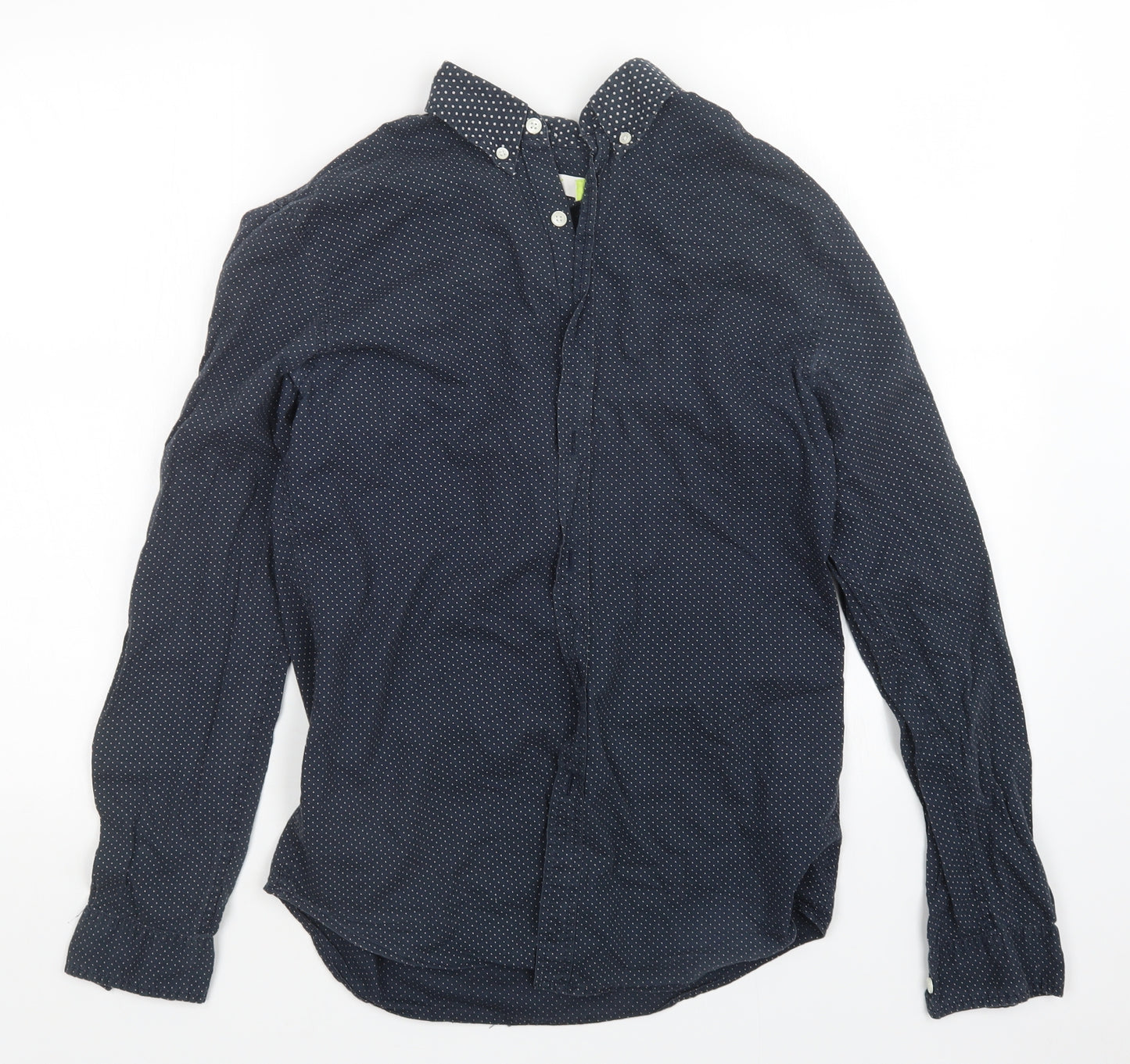 Topman Mens Blue Polka Dot   Button-Up Size S