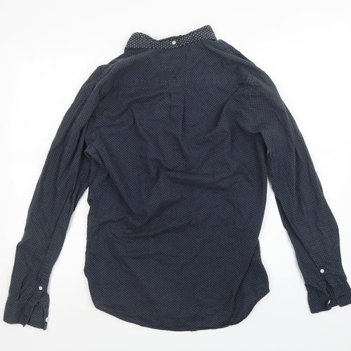 Topman Mens Blue Polka Dot   Button-Up Size S