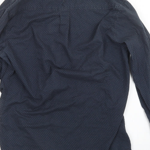Topman Mens Blue Polka Dot   Button-Up Size S