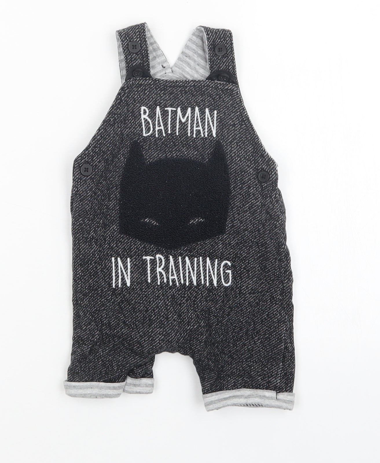 George Baby Grey   Dungaree One-Piece Size 6-9 Months  - batman