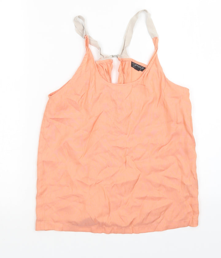 Topshop Womens Orange   Basic Tank Size 8