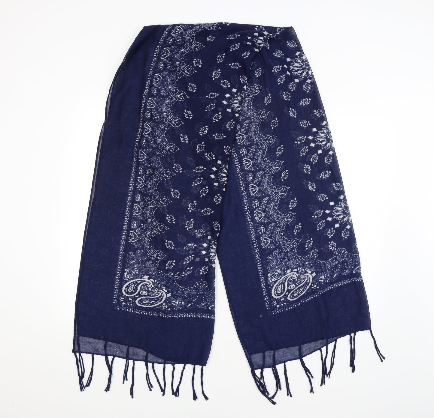 Preworn Unisex Blue Paisley   Shawl/Wrap