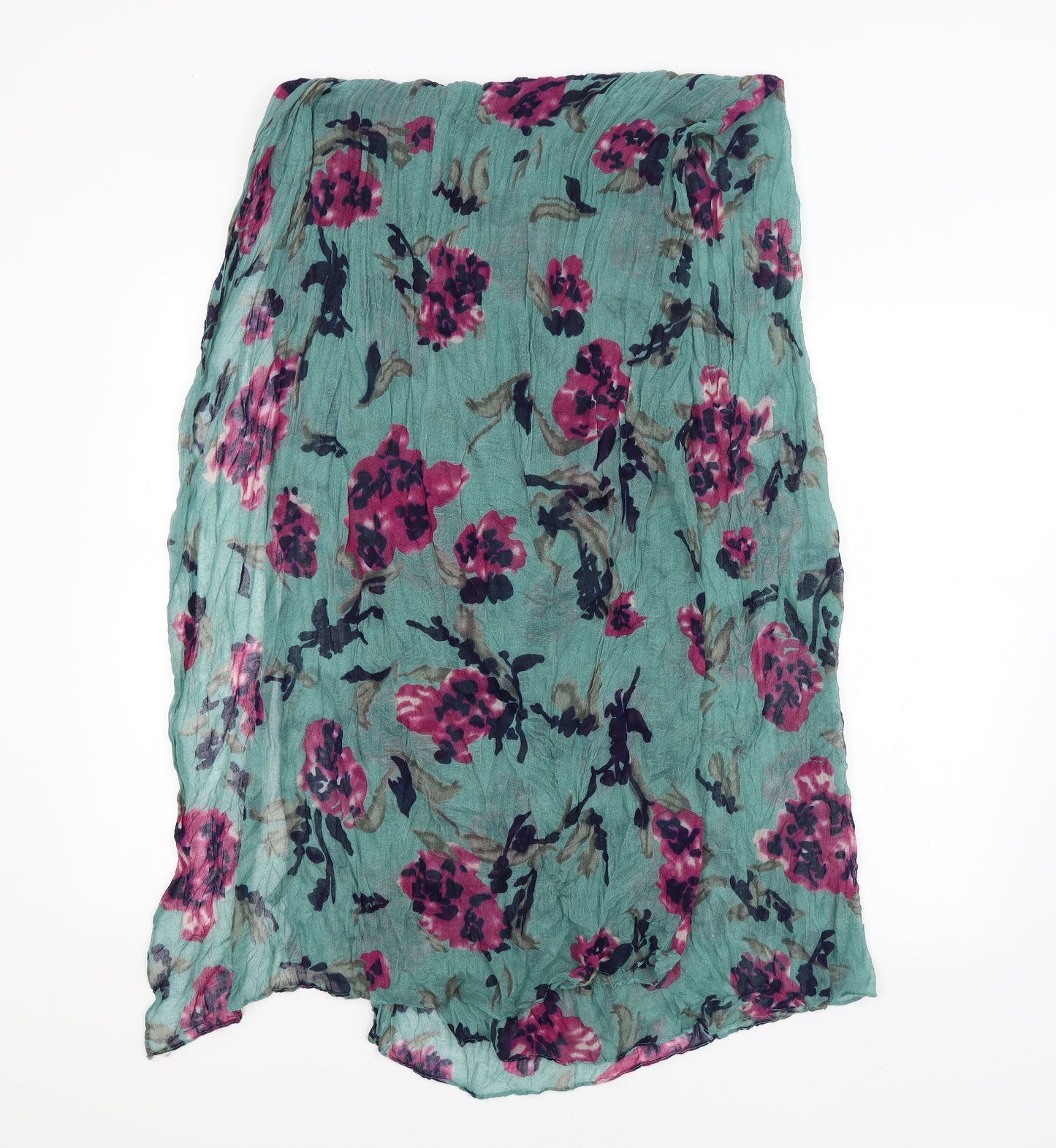 Preworn Unisex Green Floral   Shawl/Wrap