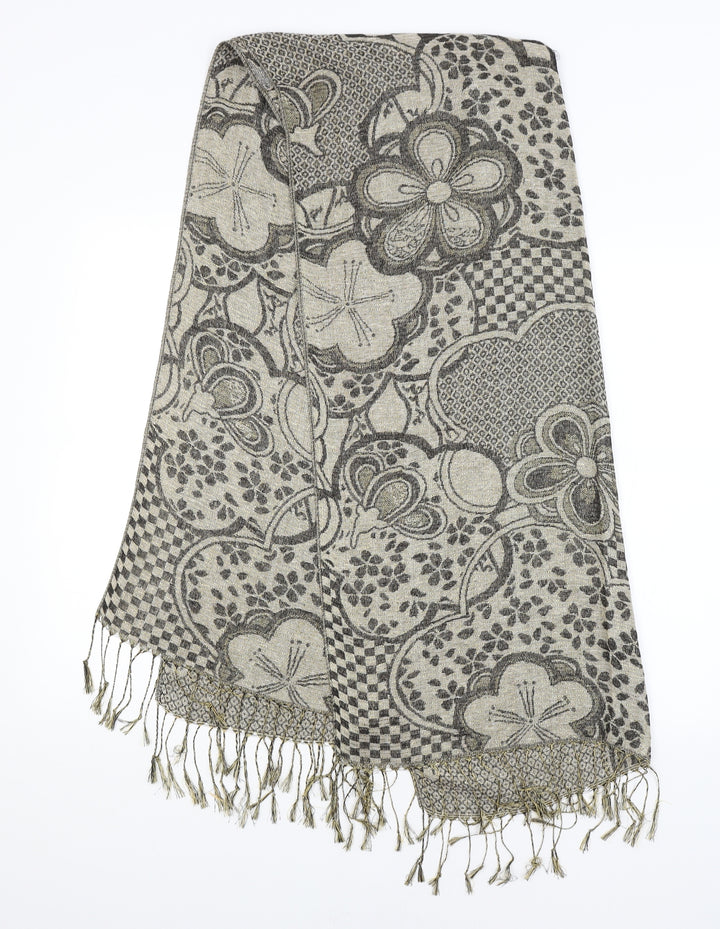 Preworn Womens Beige Floral Shawl/Wrap