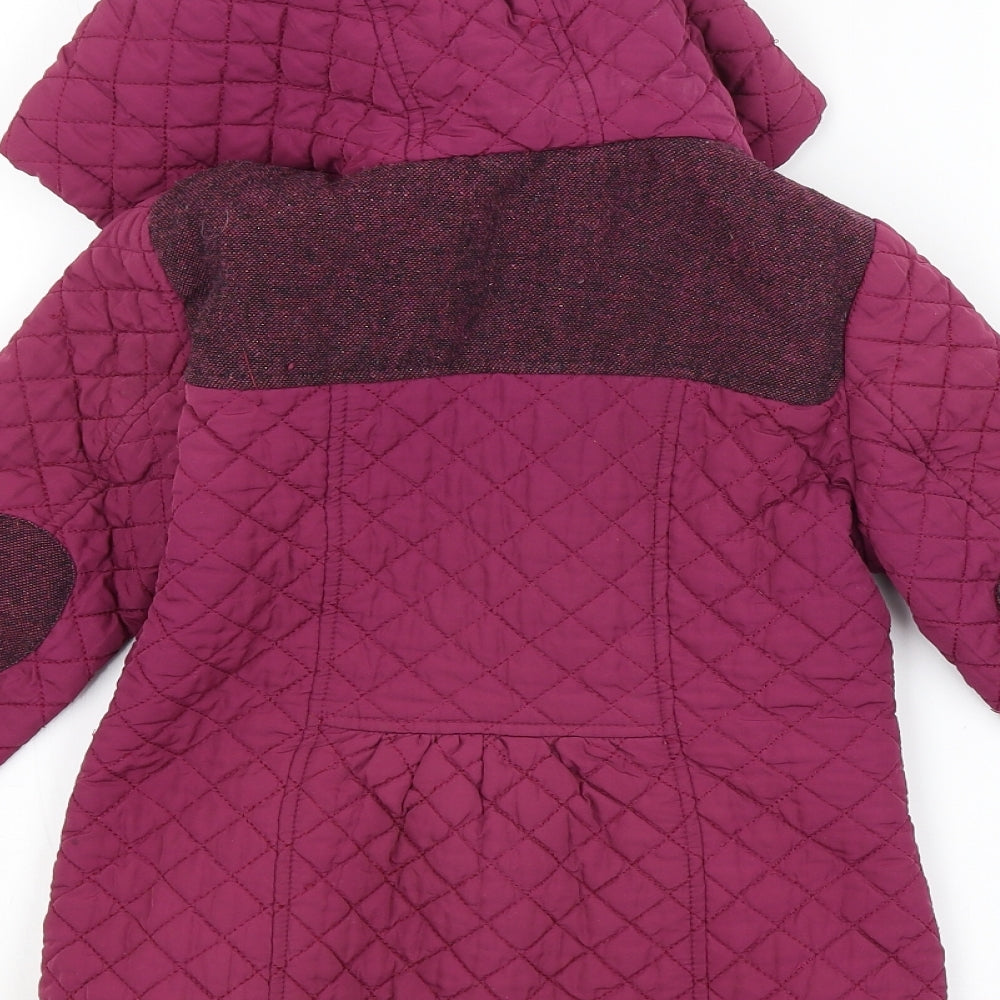 George Girls Purple Argyle/Diamond  Basic Coat Coat Size 7-8 Years
