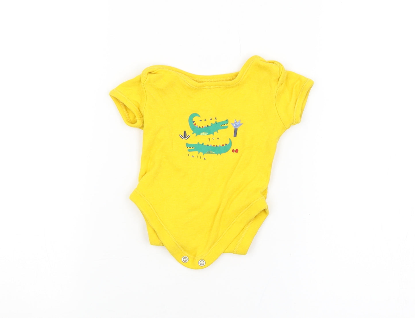 George Baby Yellow   Babygrow One-Piece Size 0-3 Months  - DINOSAURS