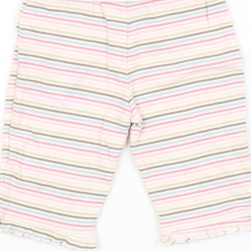Preworn Girls Multicoloured Striped  Sweatpants Leggings Size 3-6 Months
