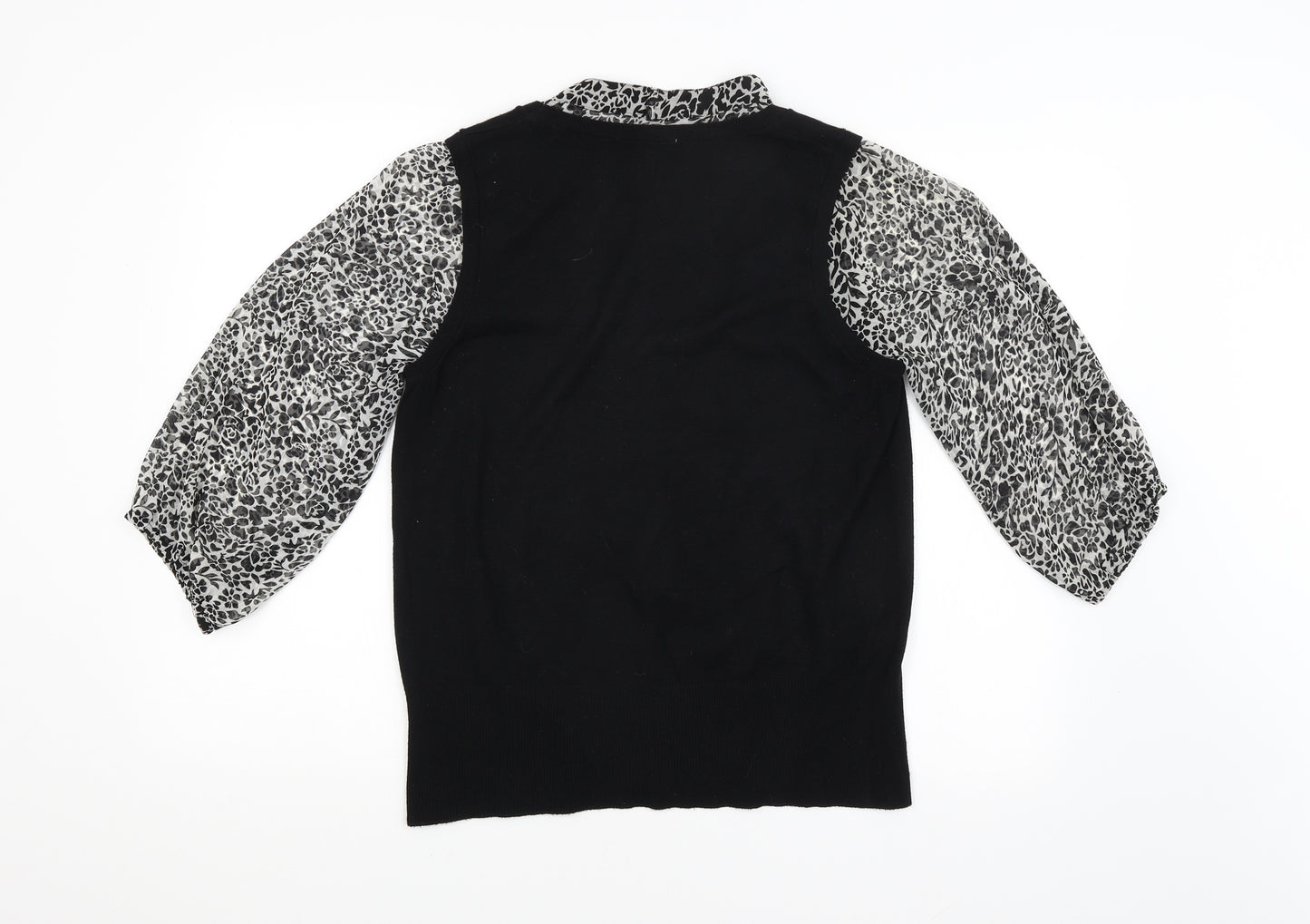 George Womens Black Floral  Basic Blouse Size 16
