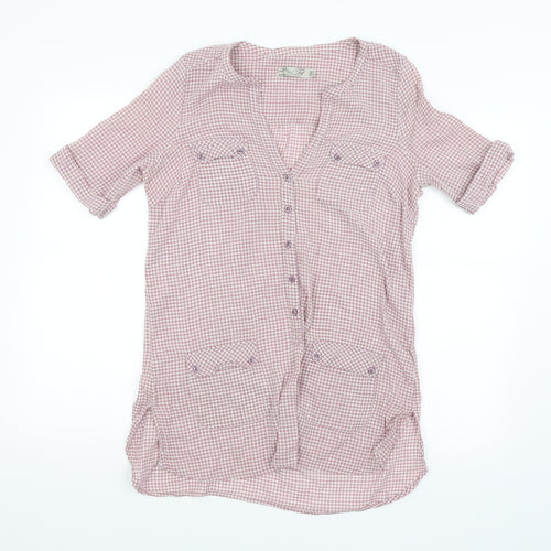 Preworn Womens Purple Check  Basic Button-Up Size L