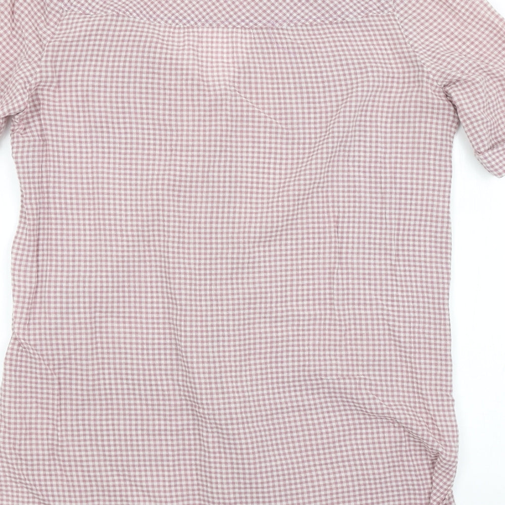 Preworn Womens Purple Check  Basic Button-Up Size L