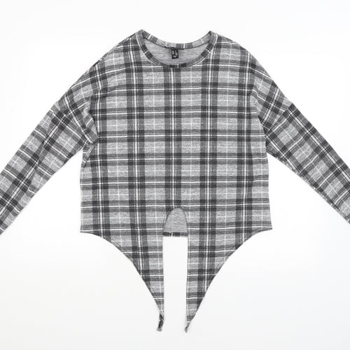 New Look Womens Grey Check  Pullover Jumper Size S