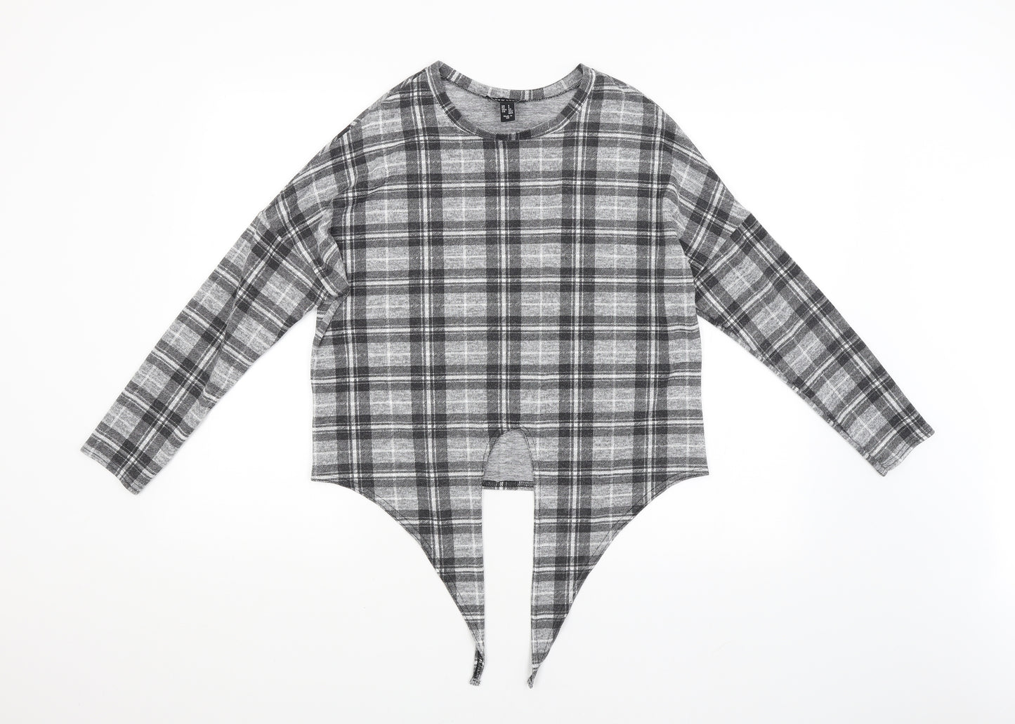 New Look Womens Grey Check  Pullover Jumper Size S