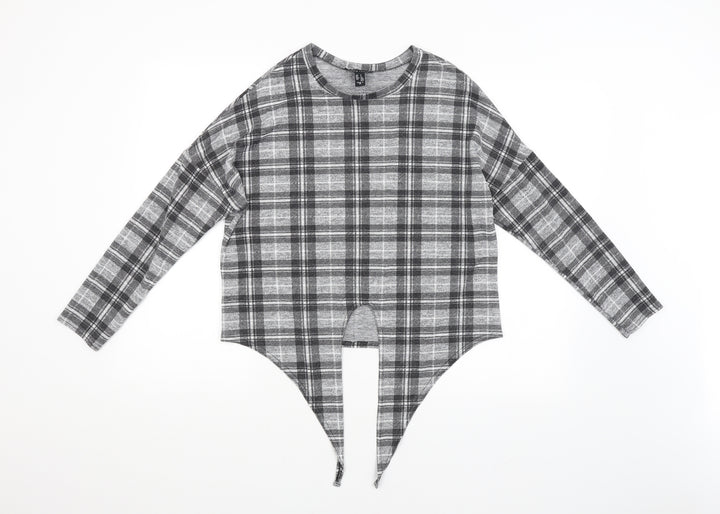 New Look Womens Grey Check  Pullover Jumper Size S
