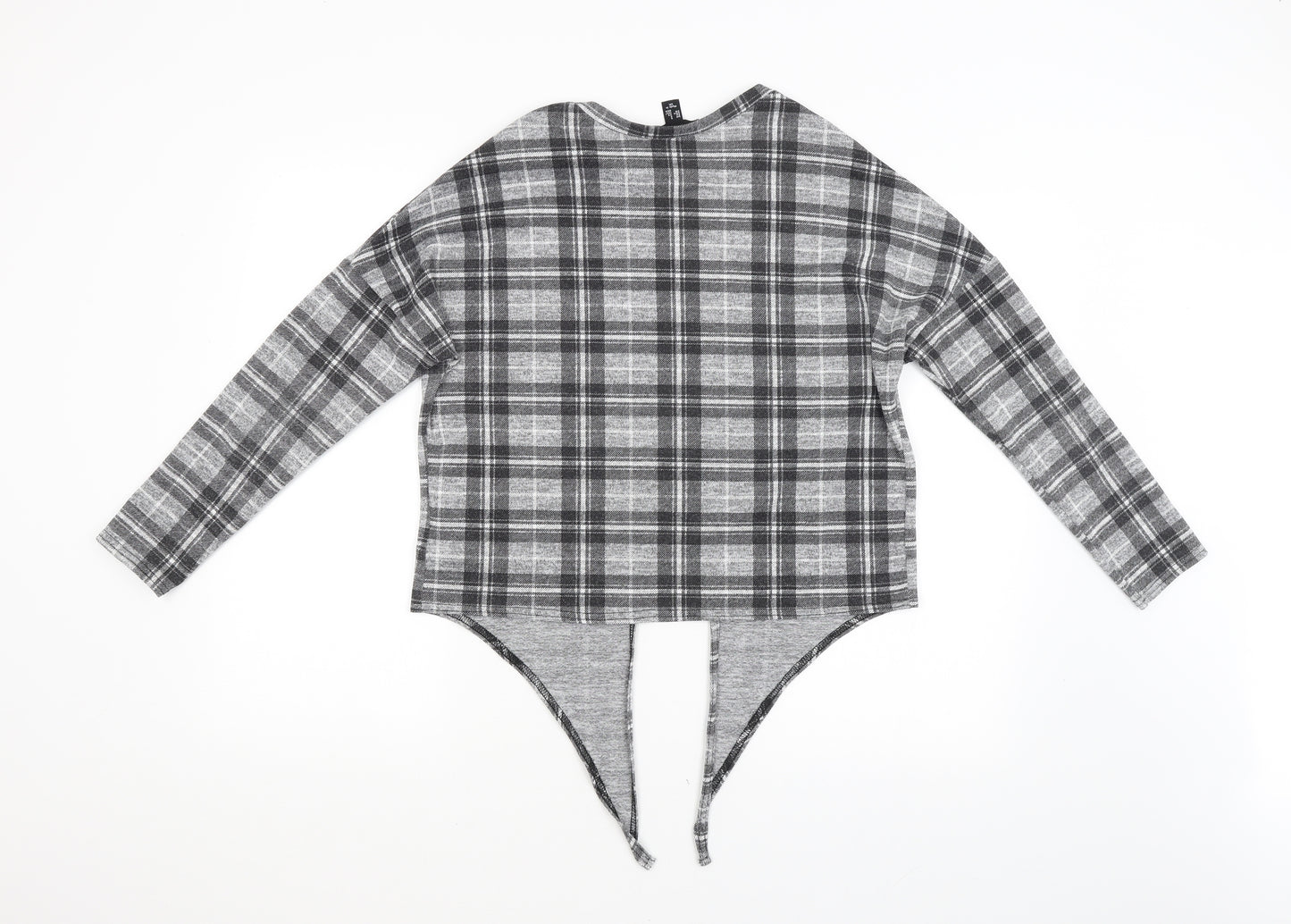 New Look Womens Grey Check  Pullover Jumper Size S