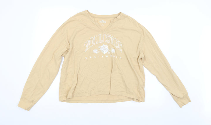 Hollister Womens Beige Basic T-Shirt Size S
