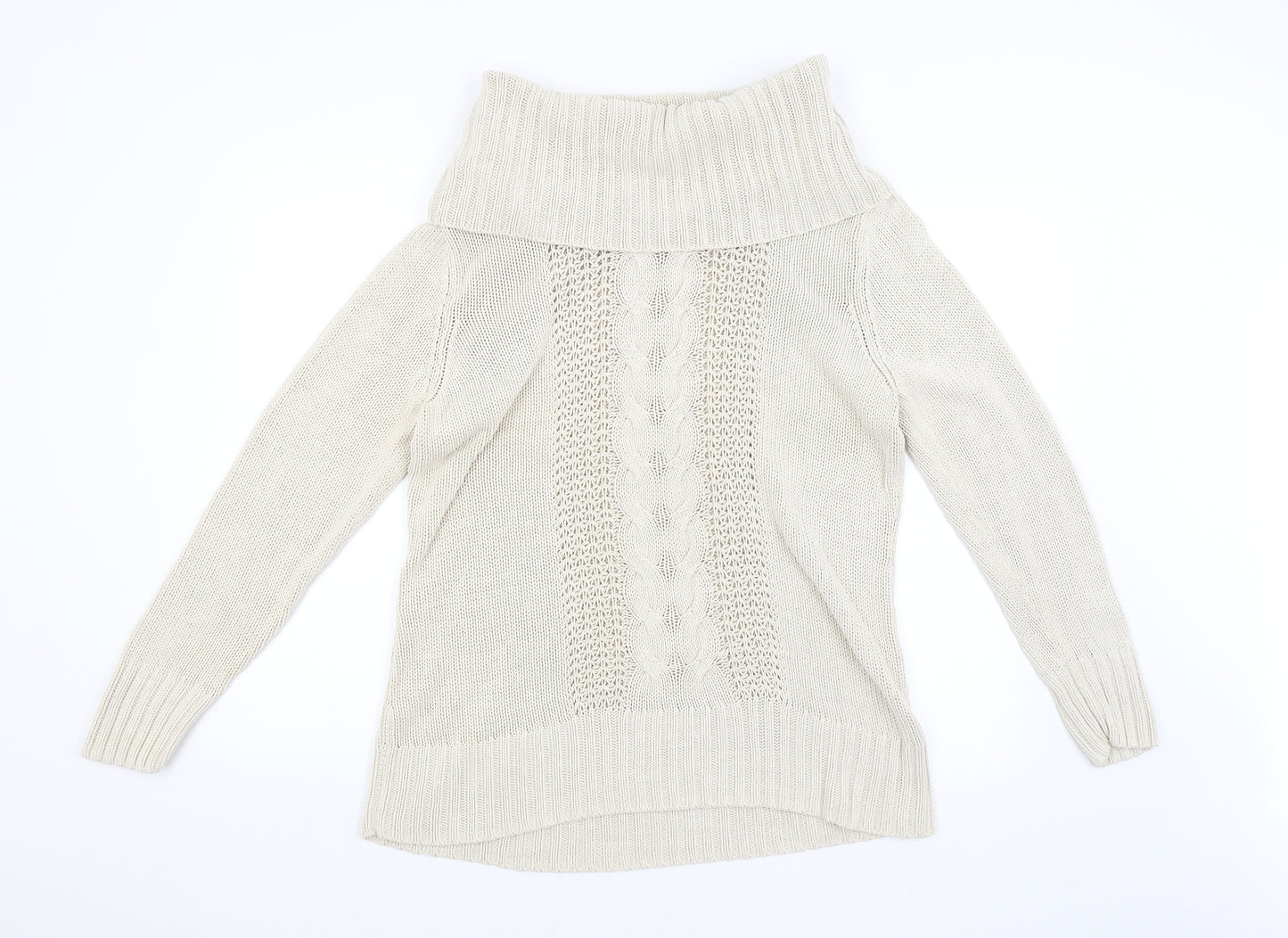Passport Womens Beige Argyle/Diamond  Pullover Jumper Size 14