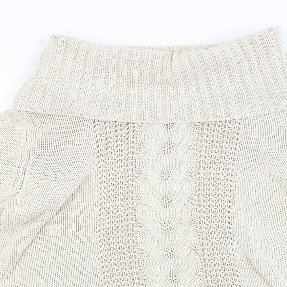 Passport Womens Beige Argyle/Diamond  Pullover Jumper Size 14