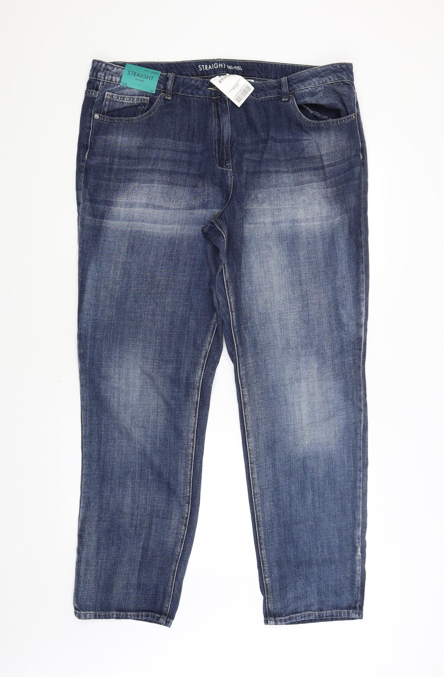 NEXT Womens Blue   Straight Jeans Size 18 L31 in