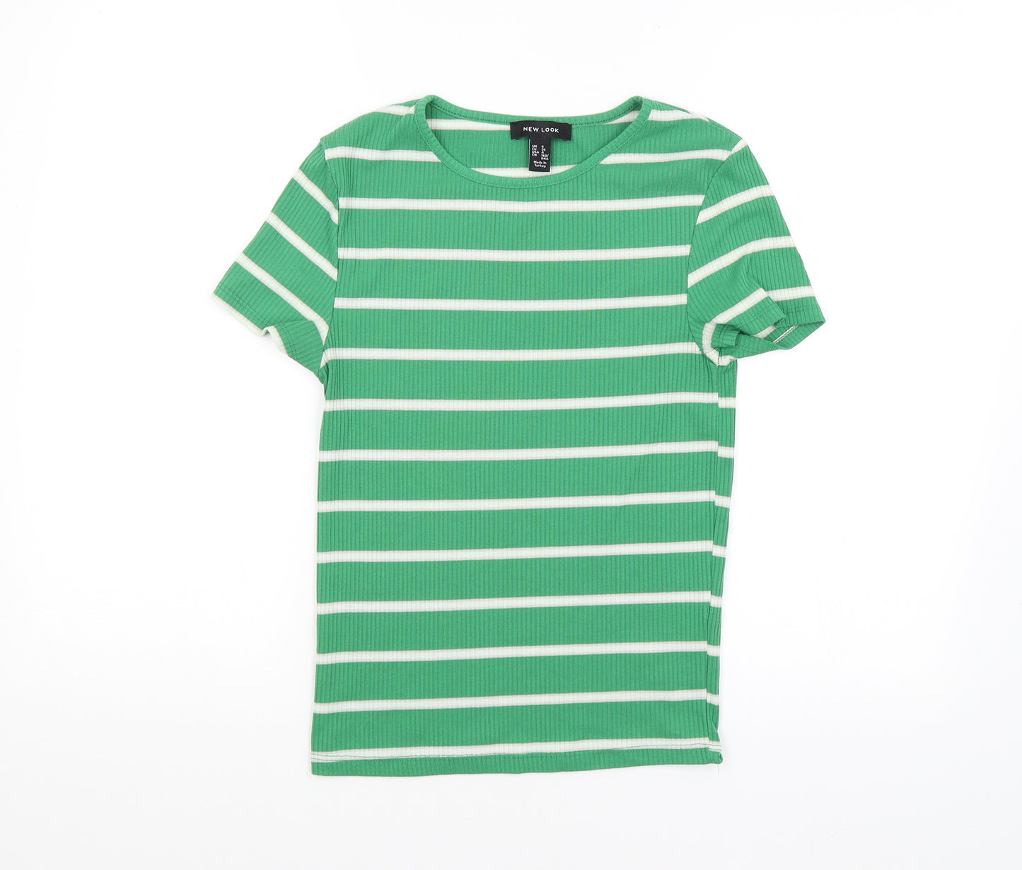 New Look Womens Green Striped  Pullover Jumper Size 8