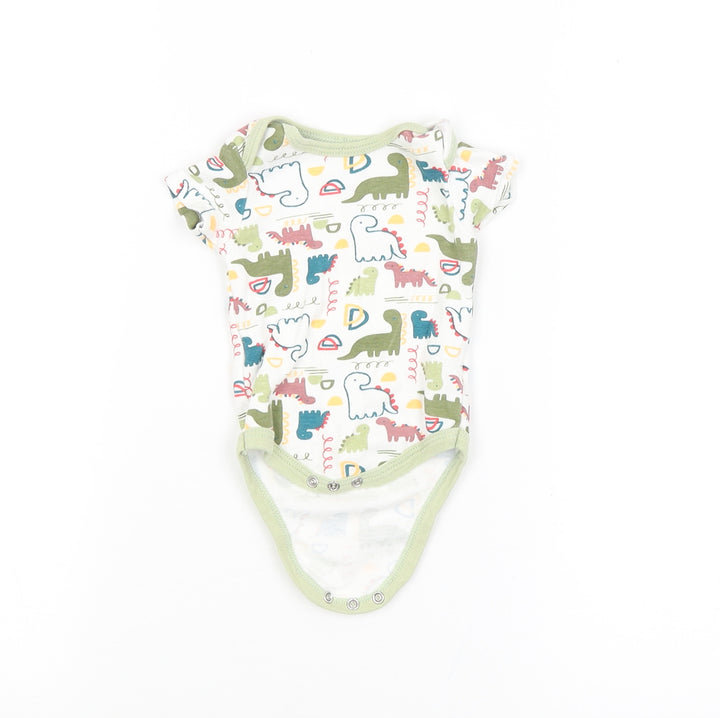 CHICK PEA Baby White Animal Print  Babygrow One-Piece Size 0-3 Months