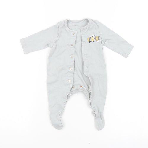 LILY & DAN Baby Grey   Babygrow One-Piece Size 0-3 Months