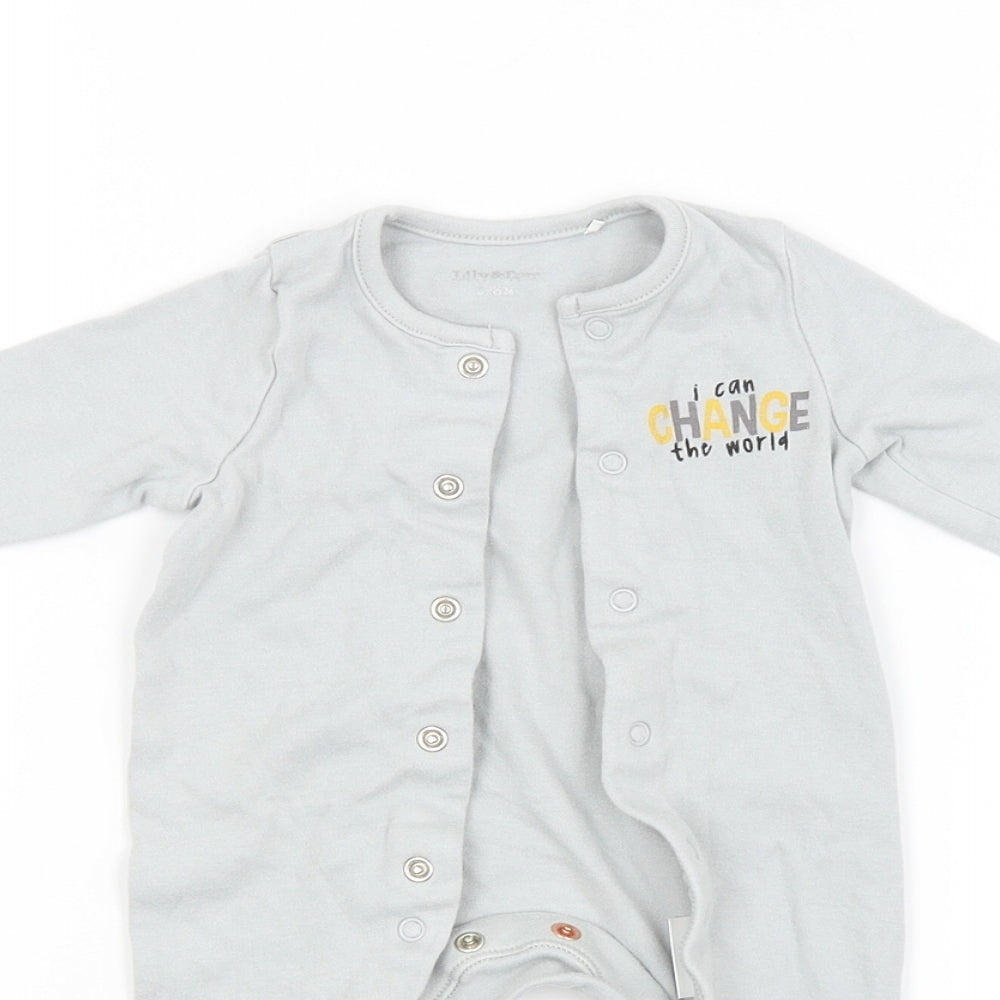 LILY & DAN Baby Grey   Babygrow One-Piece Size 0-3 Months