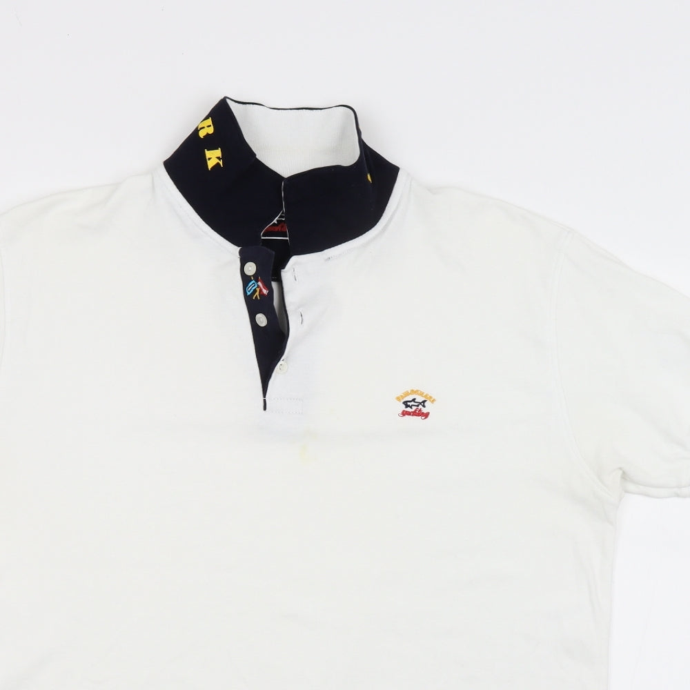 Paul & Shark Mens White    Polo Size 2XL