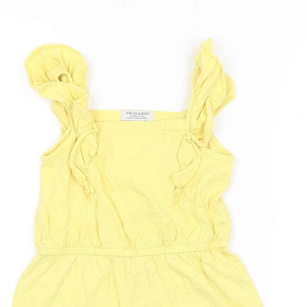 Primark Girls Yellow   Playsuit One-Piece Size 5-6 Years